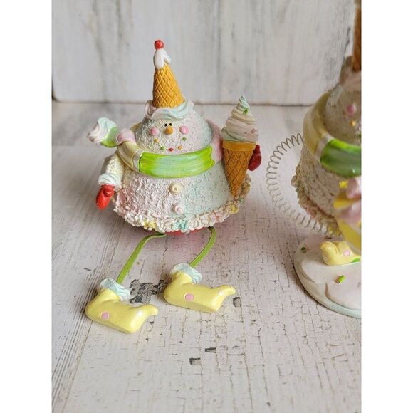 Ice cream snowman couple sets cute pair xmas figure - Picture 2 of 9
